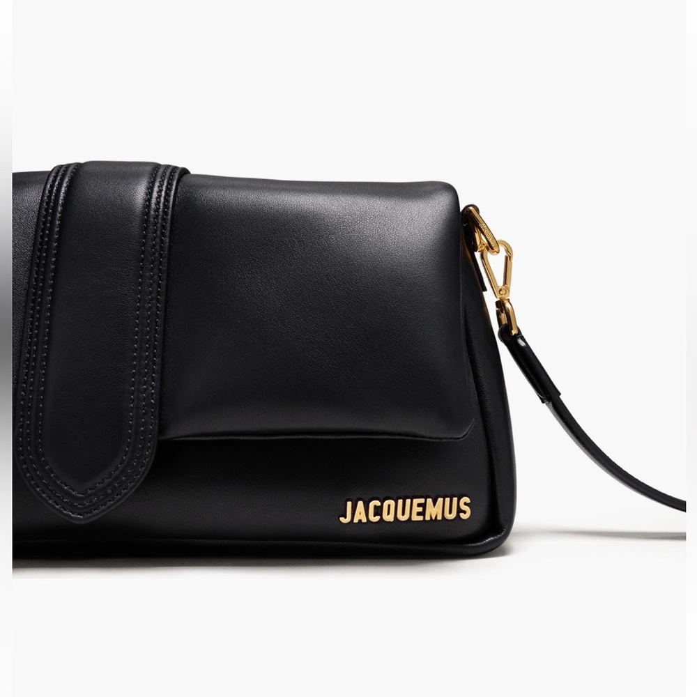 Jacquemus Noir Leather Handbag with Gold Details - Picture 8 of 8